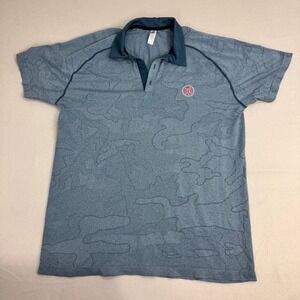 UNRL Golf Mens XL Blue Tonal Camo Polo Shirt Barstool SportPerformance Short Slv